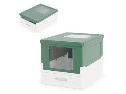 Foldable Cat Litter Box with Front gn 3
