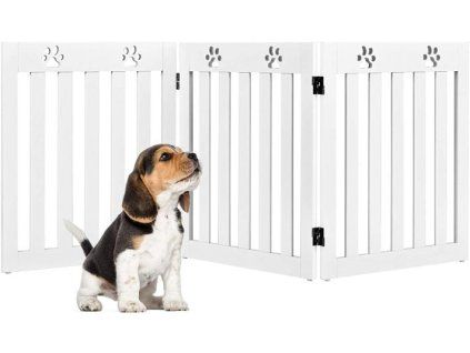 3 Panels Folding Pet Gate-White