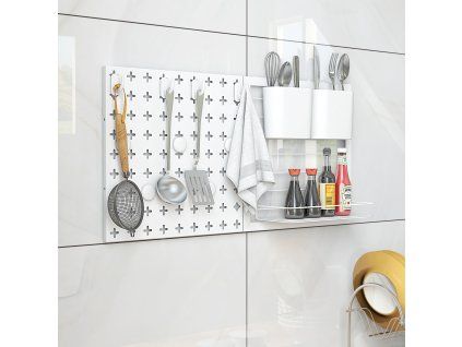 1703060528 Pegboard Combination Wall Organizer Kit Display Panel Kits wShelf and Hooks 1