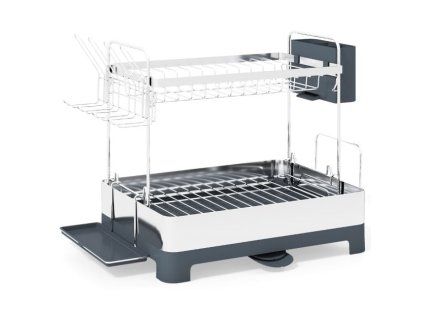 dish drying rack with stemware and cutlery holder 2