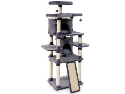 Cat Tree Condo with Scratching Poles and Board 1