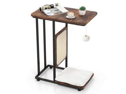 1709175682 C Shaped Cat Side Table Cat Tree with Scratching Board 3