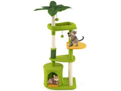 122CM Palm Cat Tree with Self Groomer and Scratching Posts 2