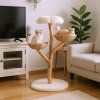 Real Wood Branch Kitten Tower with Flower Perch and 2 Wicker Baskets 1