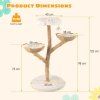 Real Wood Branch Kitten Tower with Flower Perch and 2 Wicker Baskets Size 5