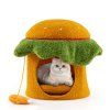 Hamburger Cat Condo with Hanging Toy and Removable Cushion 5