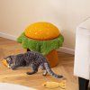 Hamburger Cat Condo with Hanging Toy and Removable Cushion 3