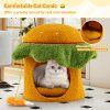 Hamburger Cat Condo with Hanging Toy and Removable Cushion 6