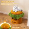 Hamburger Cat Condo with Hanging Toy and Removable Cushion 7
