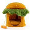 Hamburger Cat Condo with Hanging Toy and Removable Cushion 4