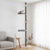 5tier floor to ceiling cat tree 236271 cm adjustable wooden grey 2