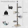 5tier floor to ceiling cat tree 236271 cm adjustable wooden grey size 5