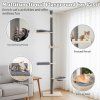 5tier floor to ceiling cat tree 236271 cm adjustable wooden grey 7