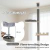 5tier floor to ceiling cat tree 236271 cm adjustable wooden grey 8