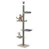 5tier floor to ceiling cat tree 236271 cm adjustable wooden grey 3 1