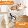 wooden cat tree 3 level cute kitten tower with condo space capsule scratching posts 8