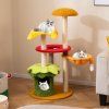 Multi Level Hamburger Theme Cat Tree with Hanging Bed and Condo 1