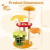 Multi Level Hamburger Theme Cat Tree with Hanging Bed and Condo Size 5