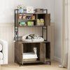 Cat Litter Box Enclosure with Storage Shelves 1
