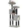 large multilevel cat tree 156 tall with 2 condos light grey 4