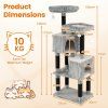 large multilevel cat tree 156 tall with 2 condos light grey size 5