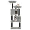 large multilevel cat tree 156 tall with 2 condos light grey 3 1