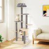 172 CM Cat Tree Multi level Cat Tower with Comfy Padded Top Perch and Detachable Mats 2