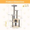 172 CM Cat Tree Multi level Cat Tower with Comfy Padded Top Perch and Detachable Mats Size 5