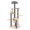 172 CM Cat Tree Multi level Cat Tower with Comfy Padded Top Perch and Detachable Mats 6
