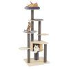 172 CM Cat Tree Multi level Cat Tower with Comfy Padded Top Perch and Detachable Mats 3