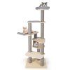 197 CM Tall Cat Tree Multi level Cat Tower with Comfy Padded Top Perch 4