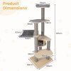 197 CM Tall Cat Tree Multi level Cat Tower with Comfy Padded Top Perch Size 5