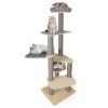197 CM Tall Cat Tree Multi level Cat Tower with Comfy Padded Top Perch 6