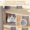 197 CM Tall Cat Tree Multi level Cat Tower with Comfy Padded Top Perch 7