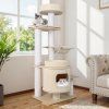 151 CM Modern Cat Tree Multi level Cat Tower with Comfy Padded Top Perch 1