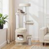 151 CM Modern Cat Tree Multi level Cat Tower with Comfy Padded Top Perch 2