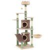 large cat tree for indoor kittens 163 cm tall kitty tower with 2 condos 1 1