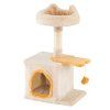 cute kitty tower with plush perch for indoor kittens yellow 3 1