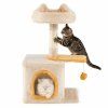 cute kitty tower with plush perch for indoor kittens yellow 4 1