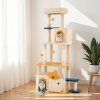 163 cm large kitty tower with 2 condos and removable plush perch yellow 2 1