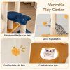 163 cm large kitty tower with 2 condos and removable plush perch yellow 8 1