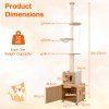 256 275 cm height adjustable tall cat tower with sisal rope brown size 5