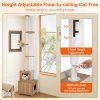 256 275 cm height adjustable tall cat tower with sisal rope brown 7