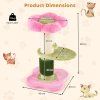 Flower Cat Tree with Padded Plush Perch Sisal Post pi size 4
