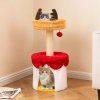 christmas cat tree with bed 80 cm modern kitten tower with sisal scratching post 2 1