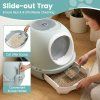 Cat Litter Box with Front Entry and Flip Top bl 7