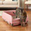 semi auto open top cat litter box with high side pi 5