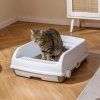 semi auto open top cat litter box with high side wh 2