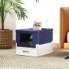 Foldable Cat Litter Box with Front bl 1