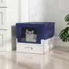 Foldable Cat Litter Box with Front bl 2